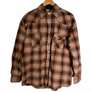 Jesse James Workwear West Coast Choppers Pearl Snap Flannel Shirt Men’s Large